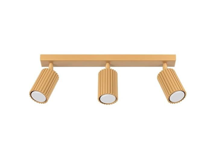 Plafonnier avec 3 spots dorés orientables