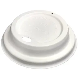 MONOUSO - Deckel mit Einem Loch weiße Geformter Zellulosefaser Ø8,0cm (50 Stück)