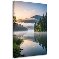 LEINWANDBILD Landschaft See Berge Natur 40x60cm