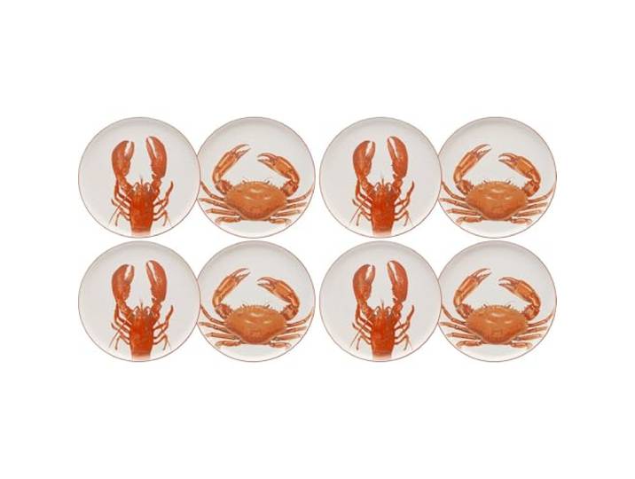 Schaaldieren borden 27 cm set van 8 Kare Design
