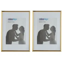 Relaxdays 24 x Bilderrahmen in Gold 20x30 cm Gold,Transparent