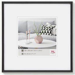 walther-design Bilderrahmen Galeria KB330H, 30 x 30 cm, Echtglas, Kunststoffrahmen schwarz