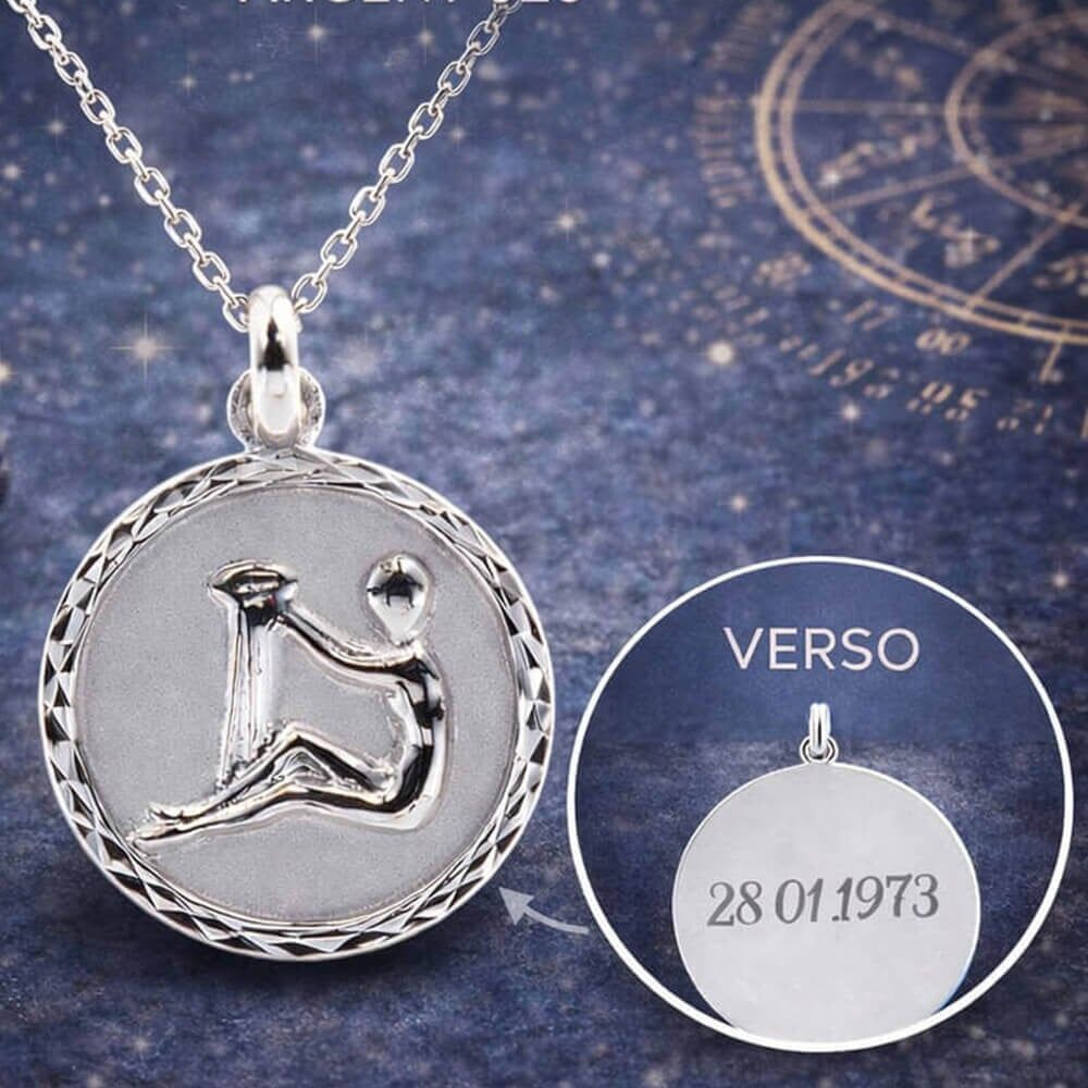 Ocadeau Collier Astrologie argent gravé