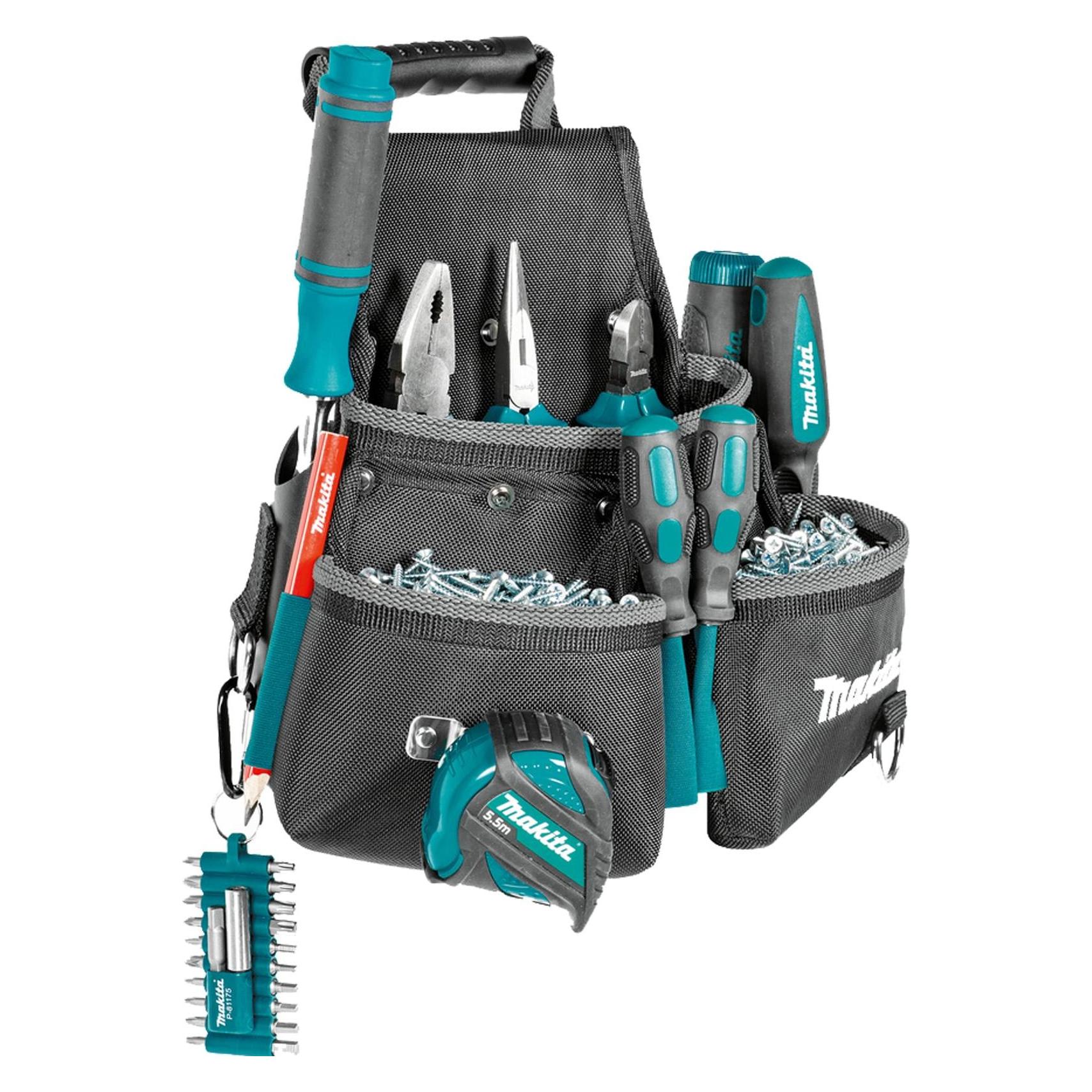 Makita E-15207 3-Taschen-Etui für Befestigungselemente. Zum Aufhängen am Gürtel. (E-15207)