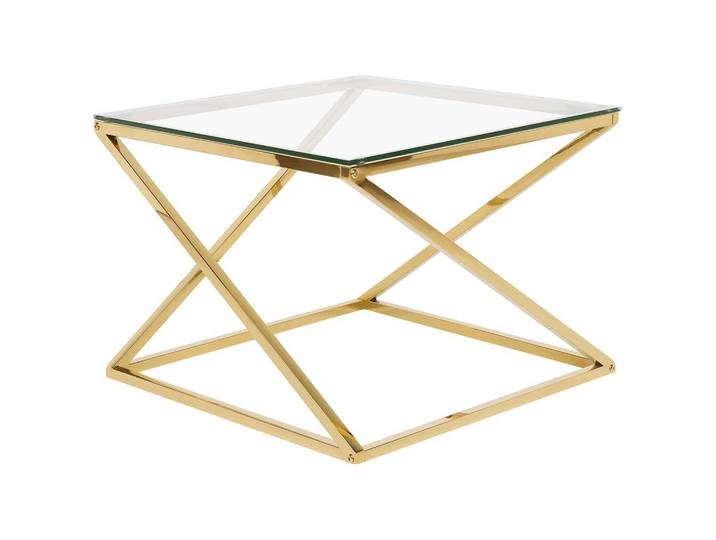 COUCHTISCH Glas Gold quadratisch 60/60 cm Beverly