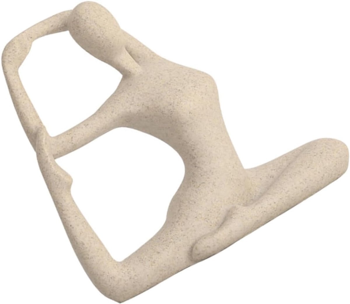 Grijs Yoga Beeldje - Meditatie Figuur voor Woondecoratie - Scandinavisch Design - Hoogte: 21 cm