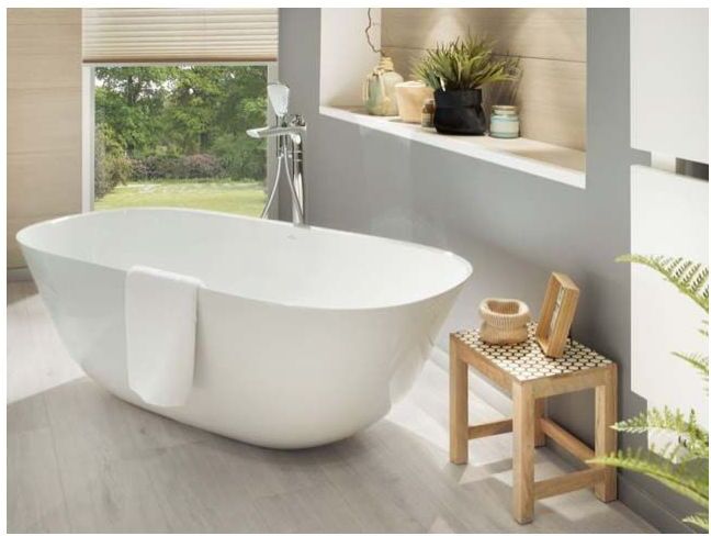 Villeroy und Boch Theano Badewanne Q155ANH7F200V01 155x75cm, freistehend, weiß