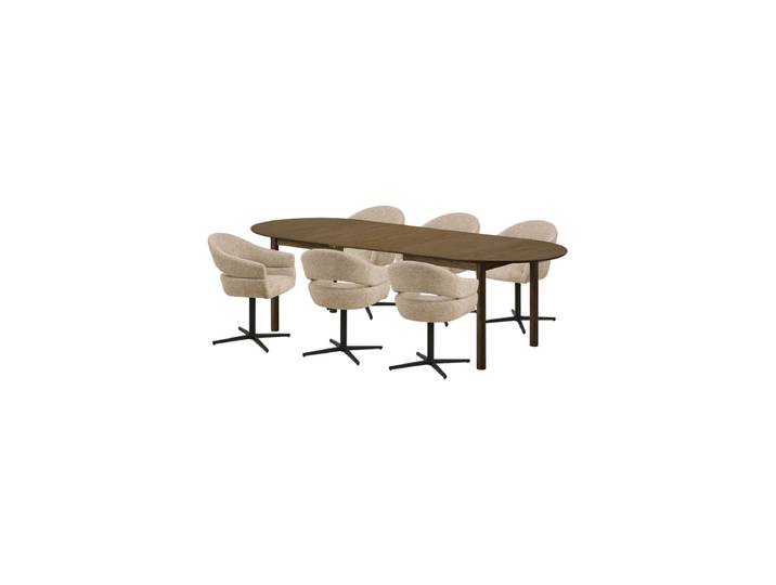 7-teiliges Design Esszimmer-Set „Stella & Dover“ Nordic Living
