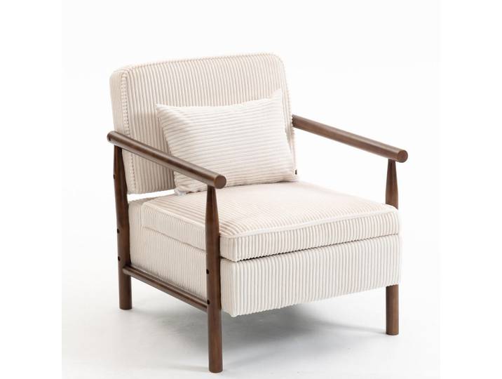 Lvhom Sessel Design Sessel,Loungesessel,Polsterstuhl,Cord,Weiß, 61x72x80 cm, Wohnzimmer, Sessel, Polstersessel