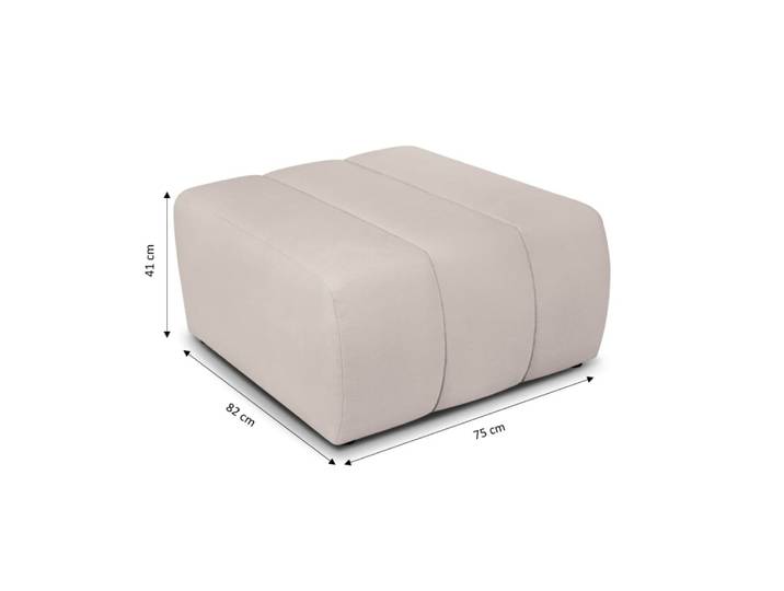 Pouf carré en tissu grège