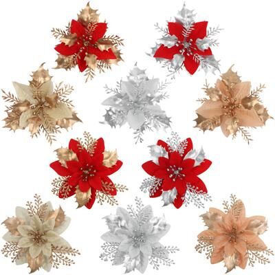 Fusion Finds Christmas Tree Wreath Decorations, Cross Border Ornaments, Simulation Christmas Flowers And Holiday Accessories 02 5pcs