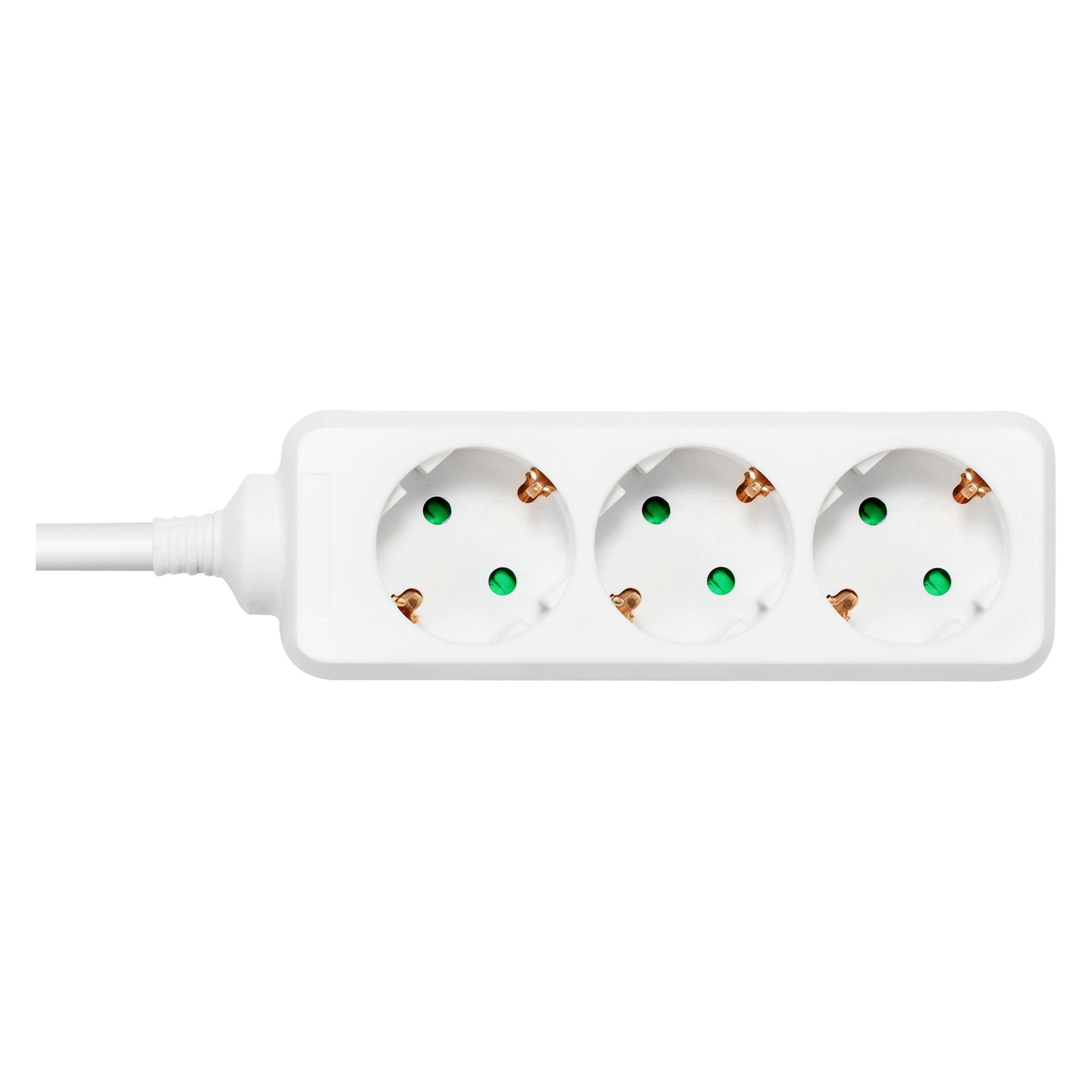 Deltaco Ilgiklis 3xCEE 7/3 1xCEE 7/7,, baltas / GT-0304 (3x, CEE 7/3, CEE 7/7, 3 m) (GT-0304)