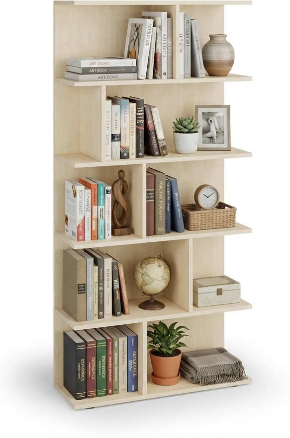 B2B Partner Bücherregal CASCADE, 1766 x 800 x 300 mm, Birke