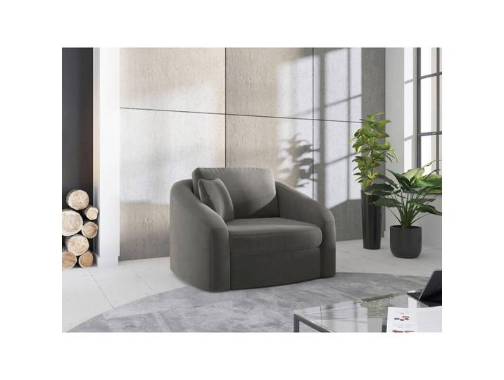 Sessel, Grau, 116x88x104 cm, Textil, Gepolsterte Armlehnen, sit&more