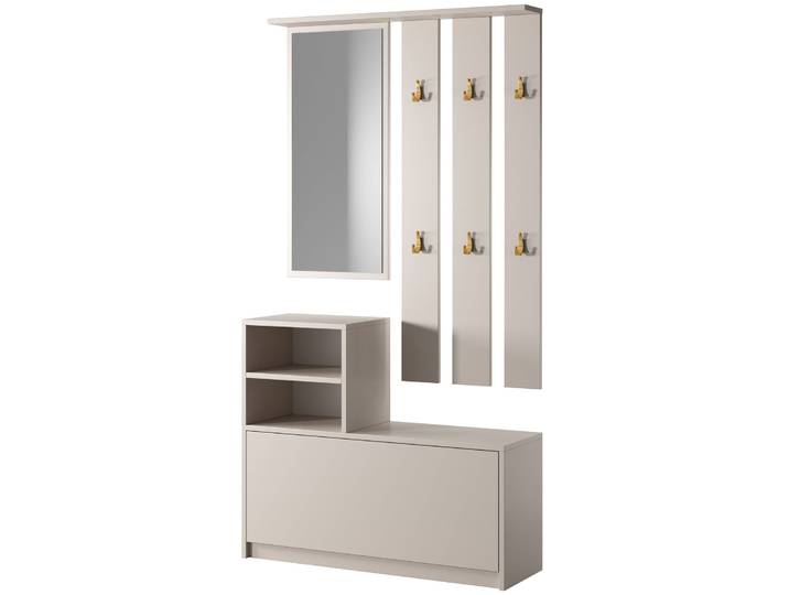 Yesfir Flur-Set mit Schuhschrank und Haken, 85 cm, Kaschmirfarben