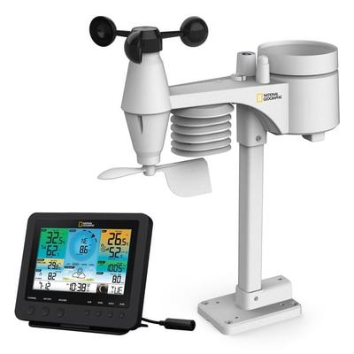 National Geographic 9080600 - WLAN Wetterstation Funk mit 7-in-1 Profi-Sensor, Wettercenter
