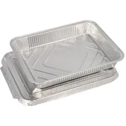 Papstar 14505 Einweg-Tablett Aluminium, Einwegbehälter, Silber