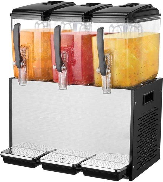 Kommerzieller Druckgetränkeautomat, 3 Tanks à 12 l, 370 W, Eiswürfel-Getränkeautomat aus Edelstahl mit Kühlbereich von 7-12 °C, ideal für Restaurants, Bars und Events