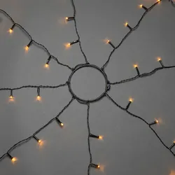Konstsmide LED Baummantel m. Ring Ø 11, 8 Stränge à 30 Dioden,Glimmereffekt, 240 bernsteinf. Dioden, Außen, schwarzes Kabel - 6320-810