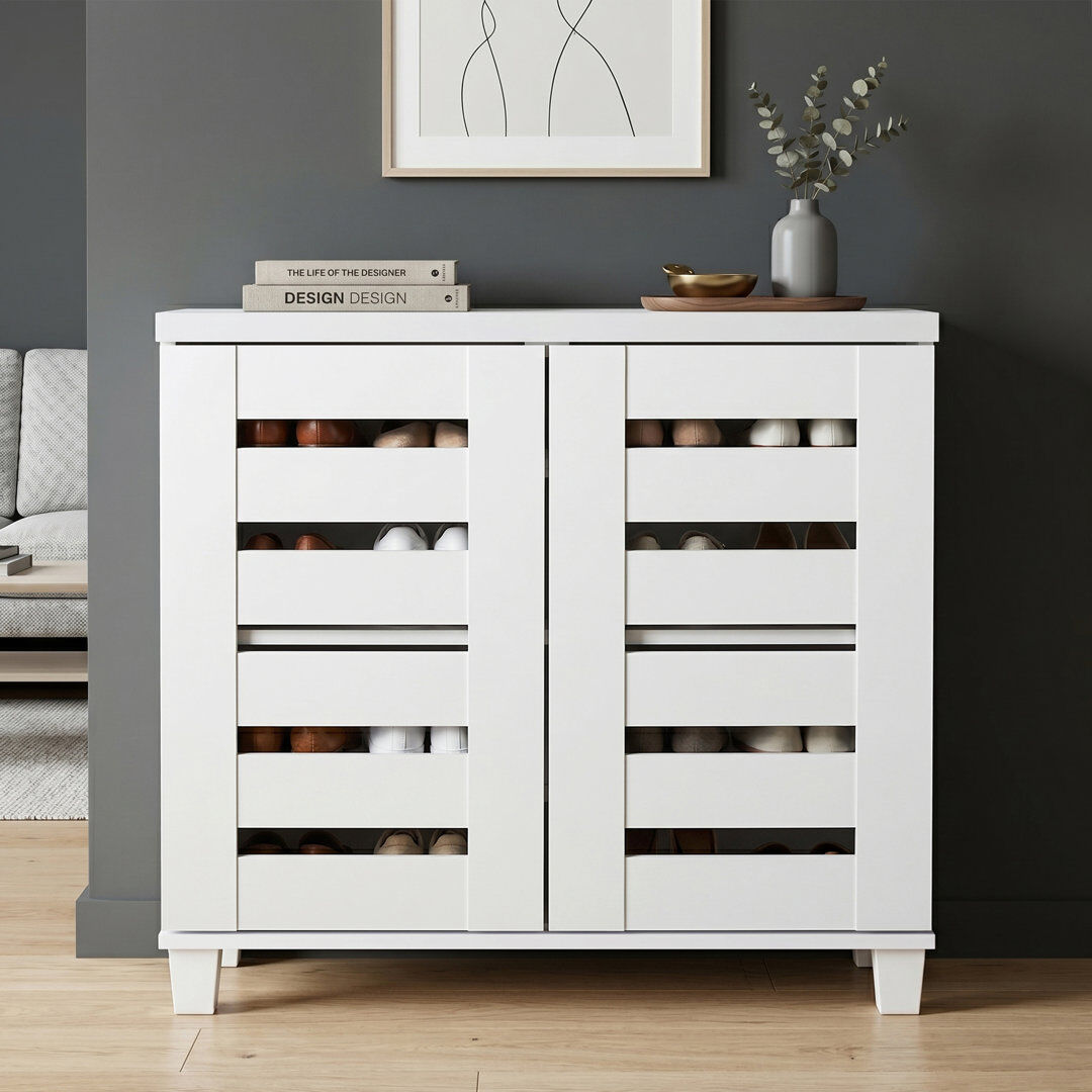 Blue Elephant Lismore 2 Door Shoe Storage Cabinet White 12