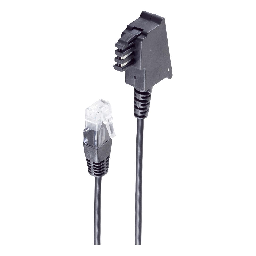 Shiverpeaks BASIC-S Telefon-Anschlusskabel-TAE-F Stecker auf RJ45 Stecker, DSL VDSL Routerkabel, 0.5 m (BS12-09015)