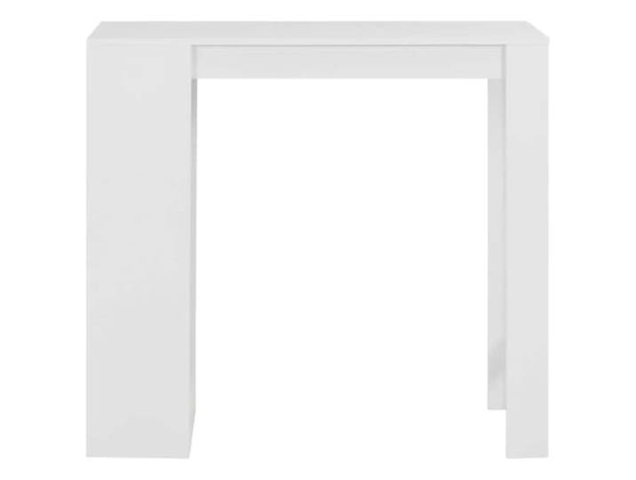 HKQWPBF Bartisch mit Regal Weiß 110x50x103 cm Holzwerkstoff,3-stufiges Lagerregal,2 starke Beine,Seitenständer,zeitgemäßes Design,kleine Wohnungen,Küche,Essbereich
