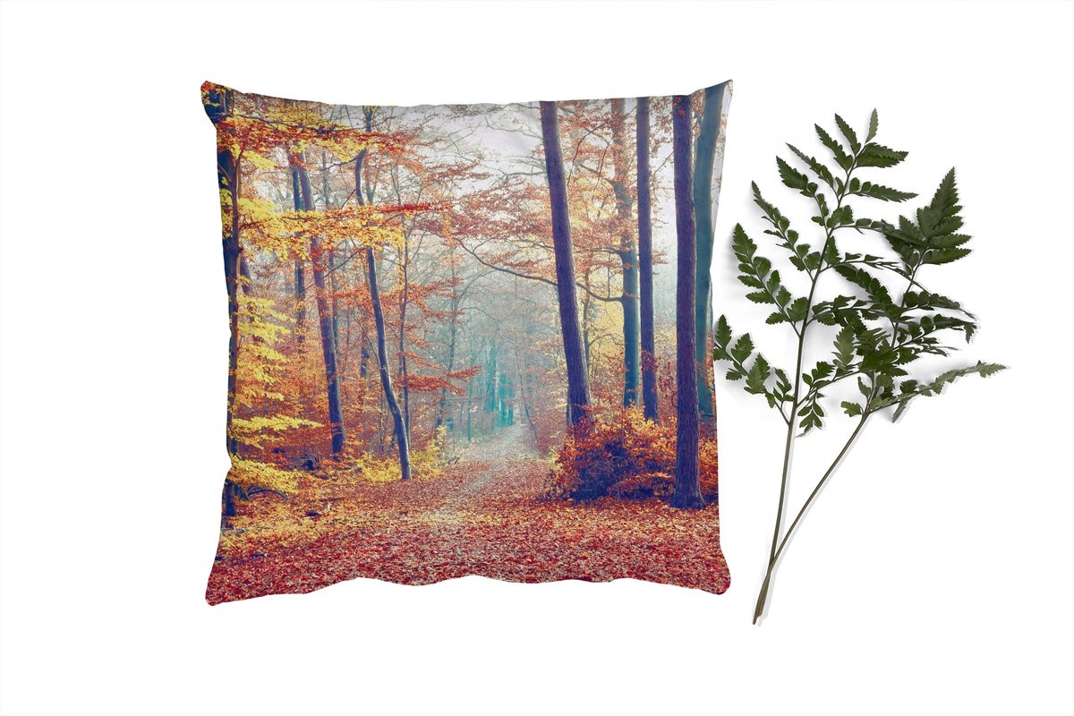 PillowMonkey Sierenkussen Bos Herfst Bladeren 60 x 60 cm