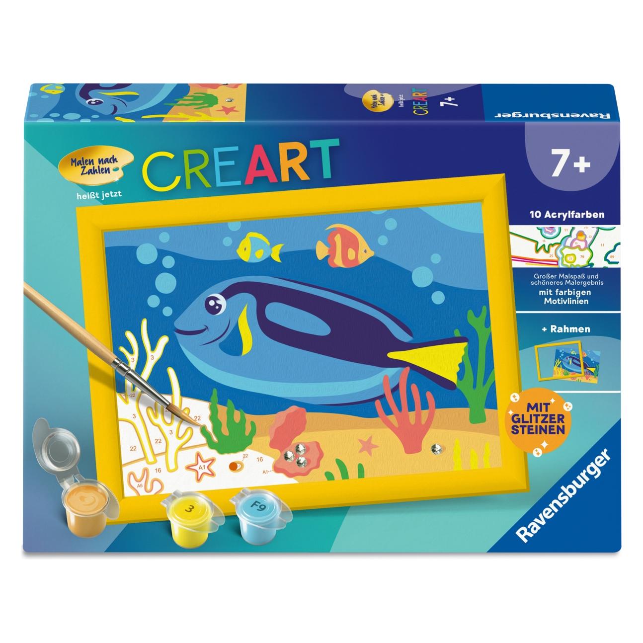 Ravensburger CreArt, Malen nach Zahlen Kinder - Doktorfisch (23117)