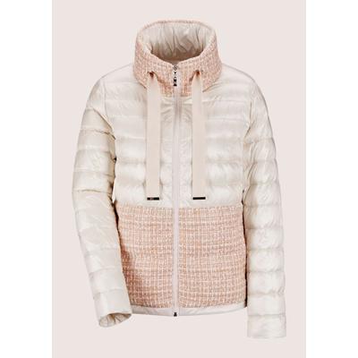 Steppjacke MADELEINE "Steppjacke Steppjacke mit Bouclé-Partien", Damen, Gr. 36, weiß (berber, wollweiß), Obermaterial: 100% Polyamid PA., Modern, normal, Jacken Steppjacke