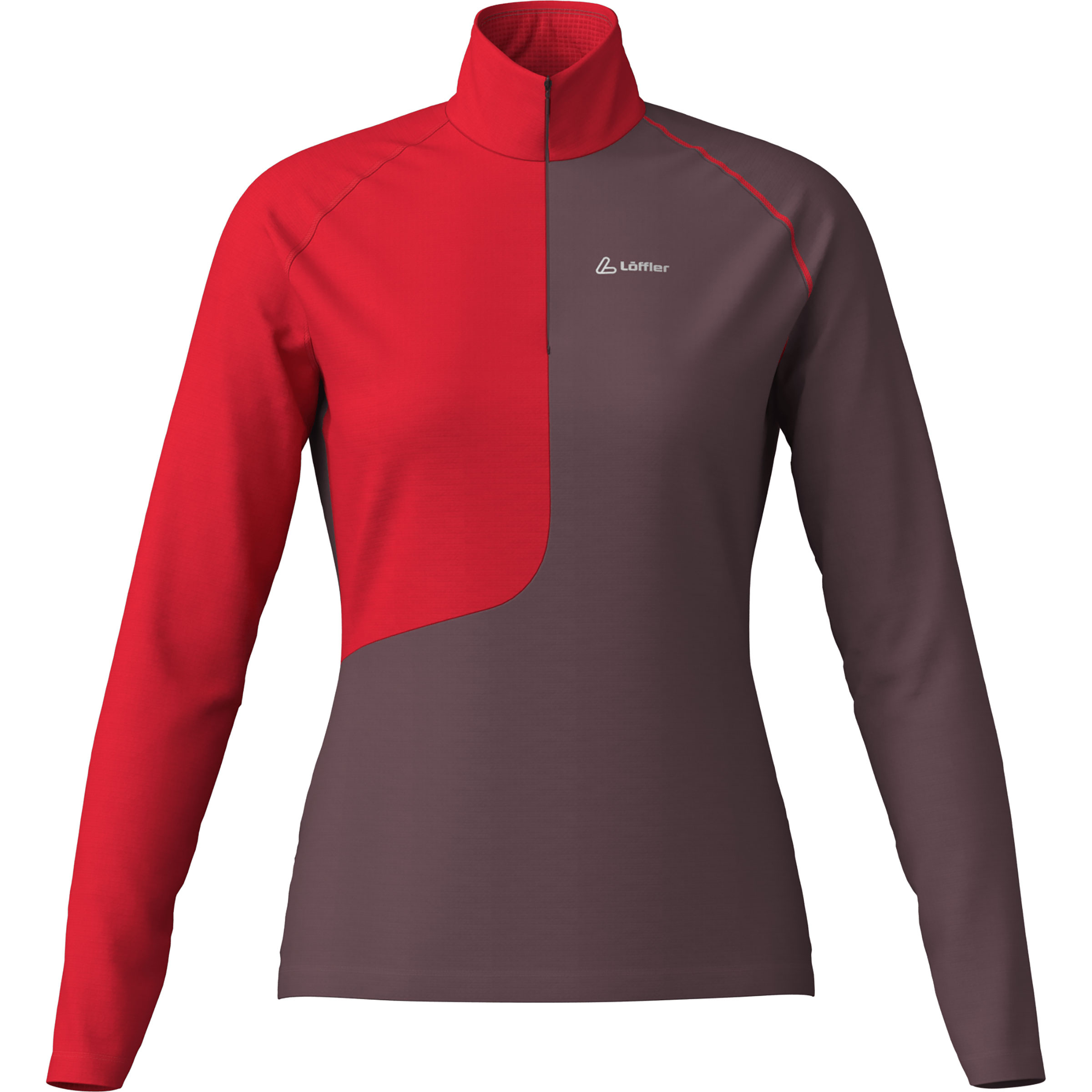 Löffler Tech-Merino Damen Longsleeves Merino rot Größe M Langlauf Klassik | Langlauf Skating Elastisch Merinowolle