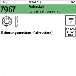 Sicherungsmutter DIN 7967 M6 Federstahl galv.verz. 1000 Stück