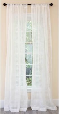 Manor Luxe Bonita Plaid Sheer Rod Pocket Single Curtain Panel