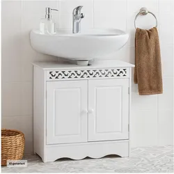 HTI-Living, Badmöbelset, Waschbeckenunterschrank Weiss Landhausstil für Bad und Gäste-WC