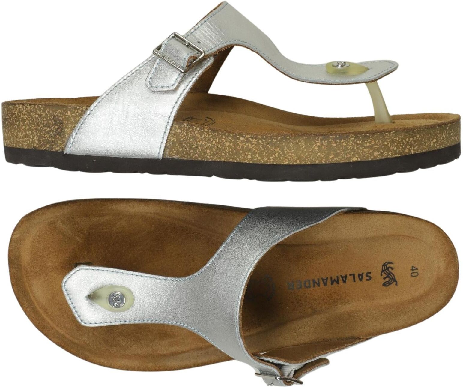 Salamander Damen Sandalen, Silber, Gr. EU 40, Leder - Second Hand
