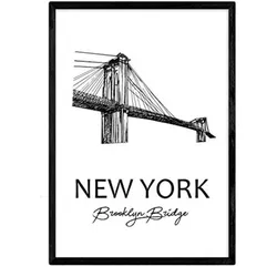 POSTER Städte Denkmäler New York Brooklyn Bridge A3 Rahmenlos
