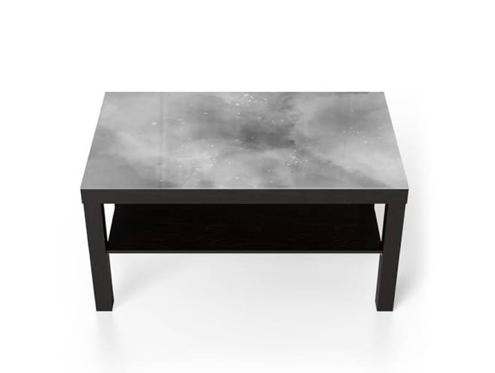 DEQORI Glastisch schwarz groß 90x50 cm Motiv Nebel und Sterne ausgefallener Beistelltisch aus Glas Hochglanz Couchtisch fürs Wohnzimmer moderner Couch Tisch mit Design