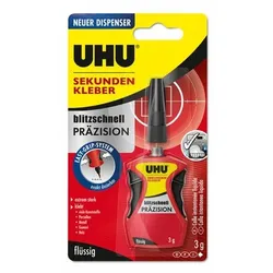 UHU Präzision Sekundenkleber Permanent Flüssig Transparent Flüssig 3 g