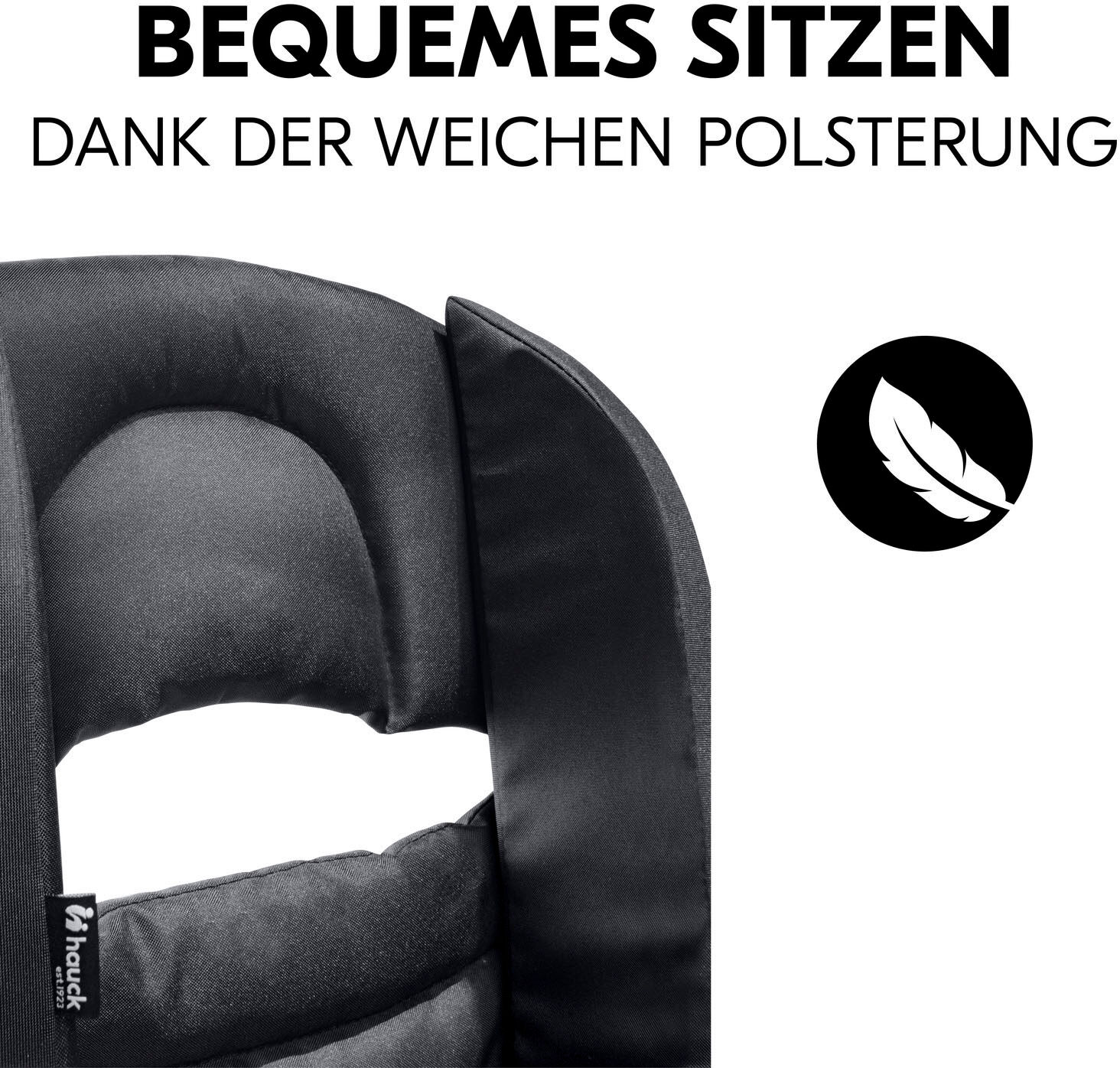 Sitzverkleinerer HAUCK "Sitzverkleinerer für Fahrradanhänger, Black", schwarz, B:46cm H:5cm T:67cm, Polyester, Kinder-Sitzauflagen, Sitzverkleinerer, universal