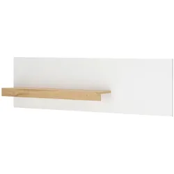 AKTENREGAL weiß matt, Eiche Wotan 140 cm, Wandregal für Homeoffice und Büro