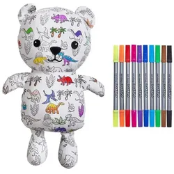 Eat Sleep Doodle Teddybär mit 10 Dinosaurier-Markern