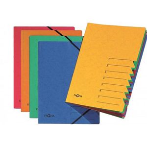 Pagna Ordnungsmappe Easy 24061-00, A4, aus Karton, farbig sortiert, 7 Fächer, 5 Stück