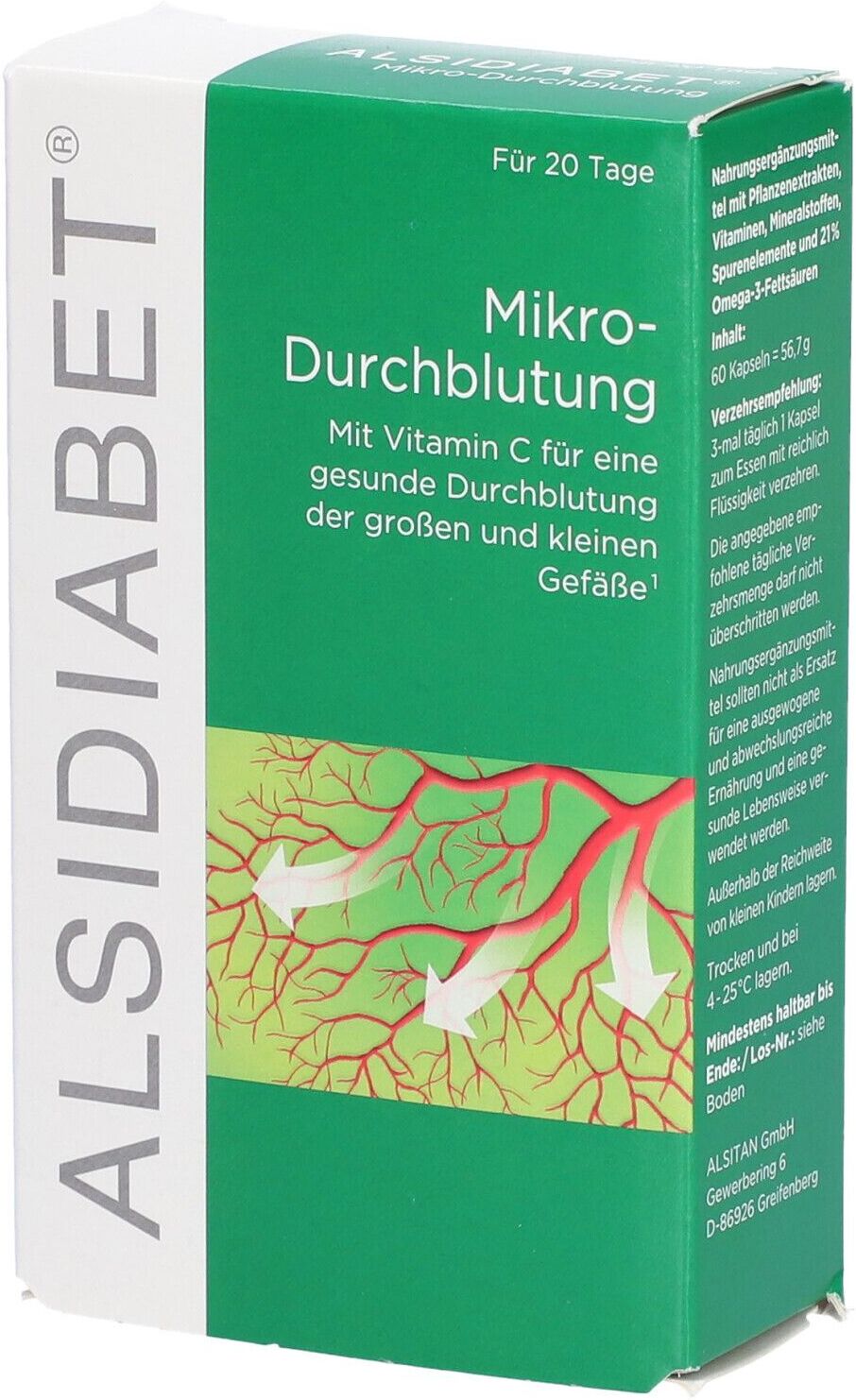 ALSIDIABET  Alsidiabet Diabetiker Mikro Durchblutung Kapseln 60 St