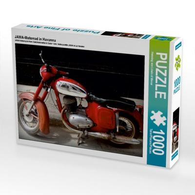CALVENDO Puzzle JAWA-Motorrad in Havanna | 1000 Teile Lege-Größe 64x48cm Foto-Puzzle für glückliche Stunden