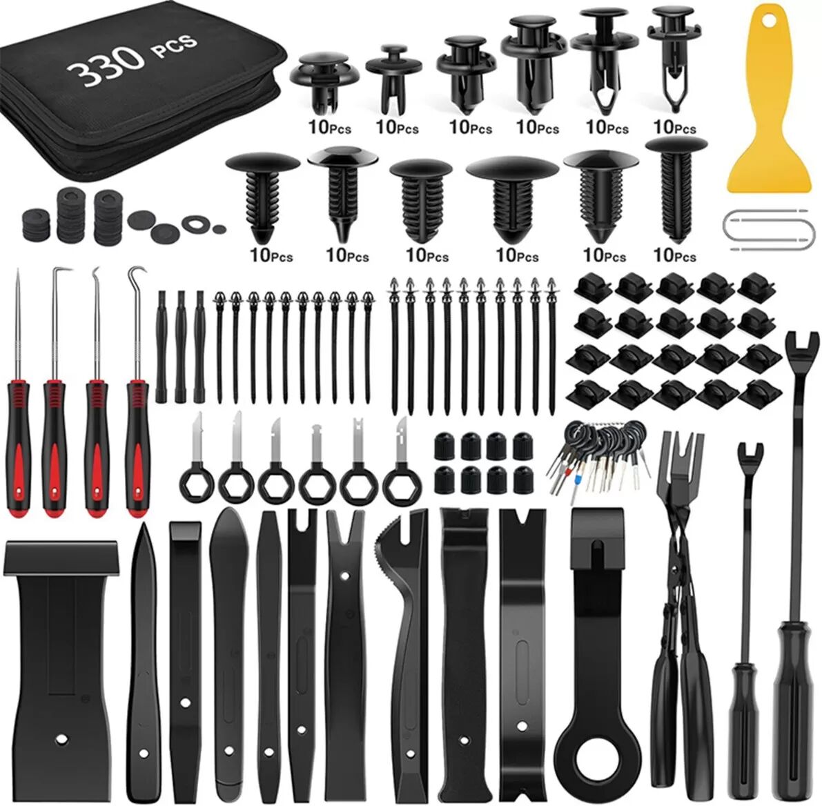 INF 330-teiliges Auto-Zierleisten-Entfernungswerkzeug-Set – Werkzeuge zur Reparatur des Auto-Innenraums, kompatibel mit