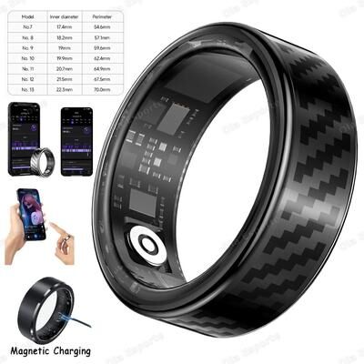 Uplift Treasures Smart Fitness Ring With Charging Case black 12