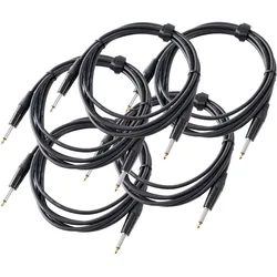 Pronomic Stage INST-3 Instrumentenkabel Klinke 3m schwarz 5x Set
