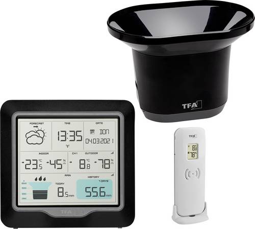 TFA Dostmann RAIN PRO 35.1160.01 Funk-Wetterstation Vorhersage für 12 bis 24 Stunden Anzahl Sensoren max. 3
