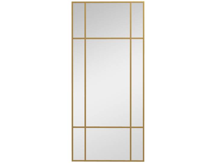 ComfortXL Wandspiegel De-08849 mit 9 Feldern, Metallrahmen, 110/50 cm Gold, Goldfarben, 110x50x2 cm, Spiegel, Wandspiegel