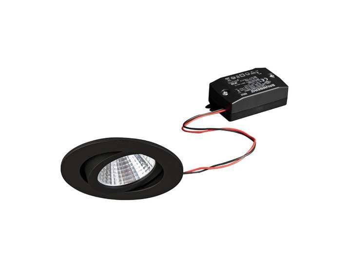 BRUMBERG LED-Einbaustrahler 38° rund schwarz 2700K Einbaustrahler, schwarz, für Flurbereich, Aluminium, Einbauleuchte