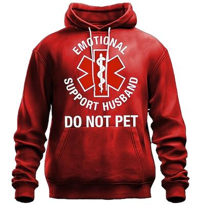 Männer Emotional Support Ehemann Nicht Streicheln Lustiger Grafik Hoodie